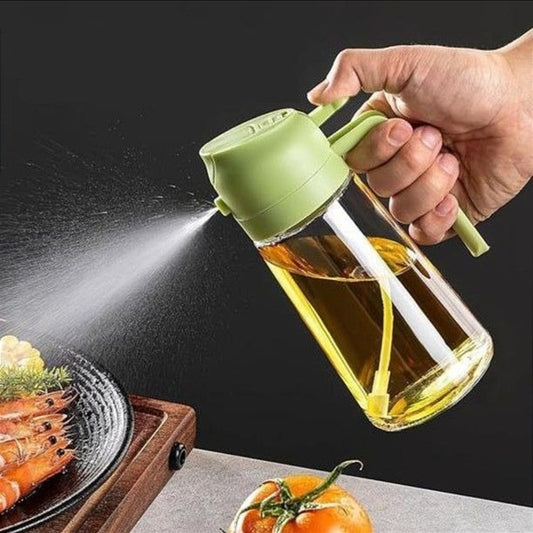 2-in-1 Glass Oil Spray Bottle – Pour Smart, Spray Easy! 🫒
