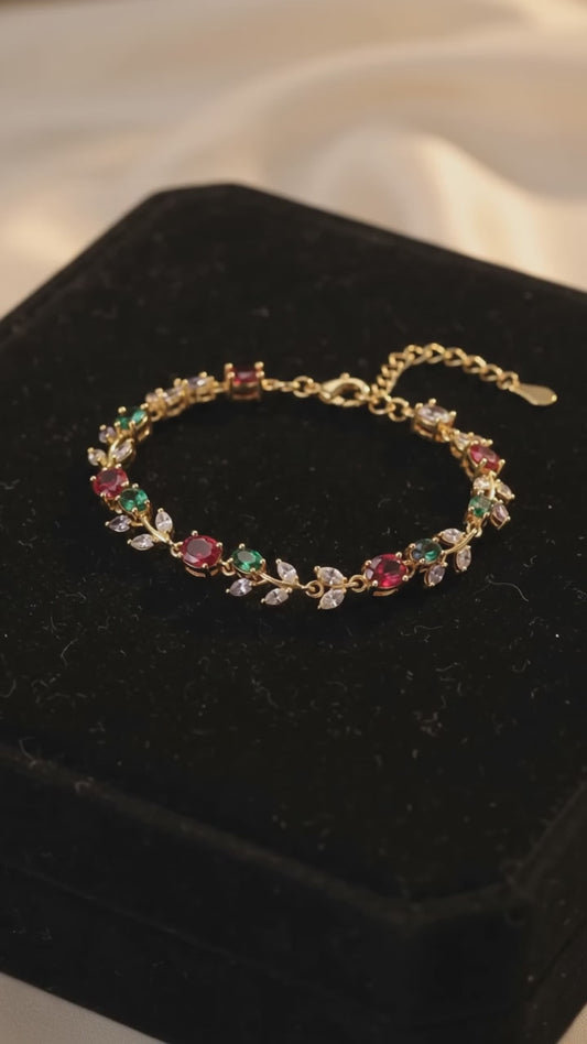 🌟🌟Modern Gold-Plated Multicolor Gemstone Bracelet ✨