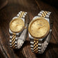 Luxury Couple Watches Set – Golden & Silver Elegance ⌚💛